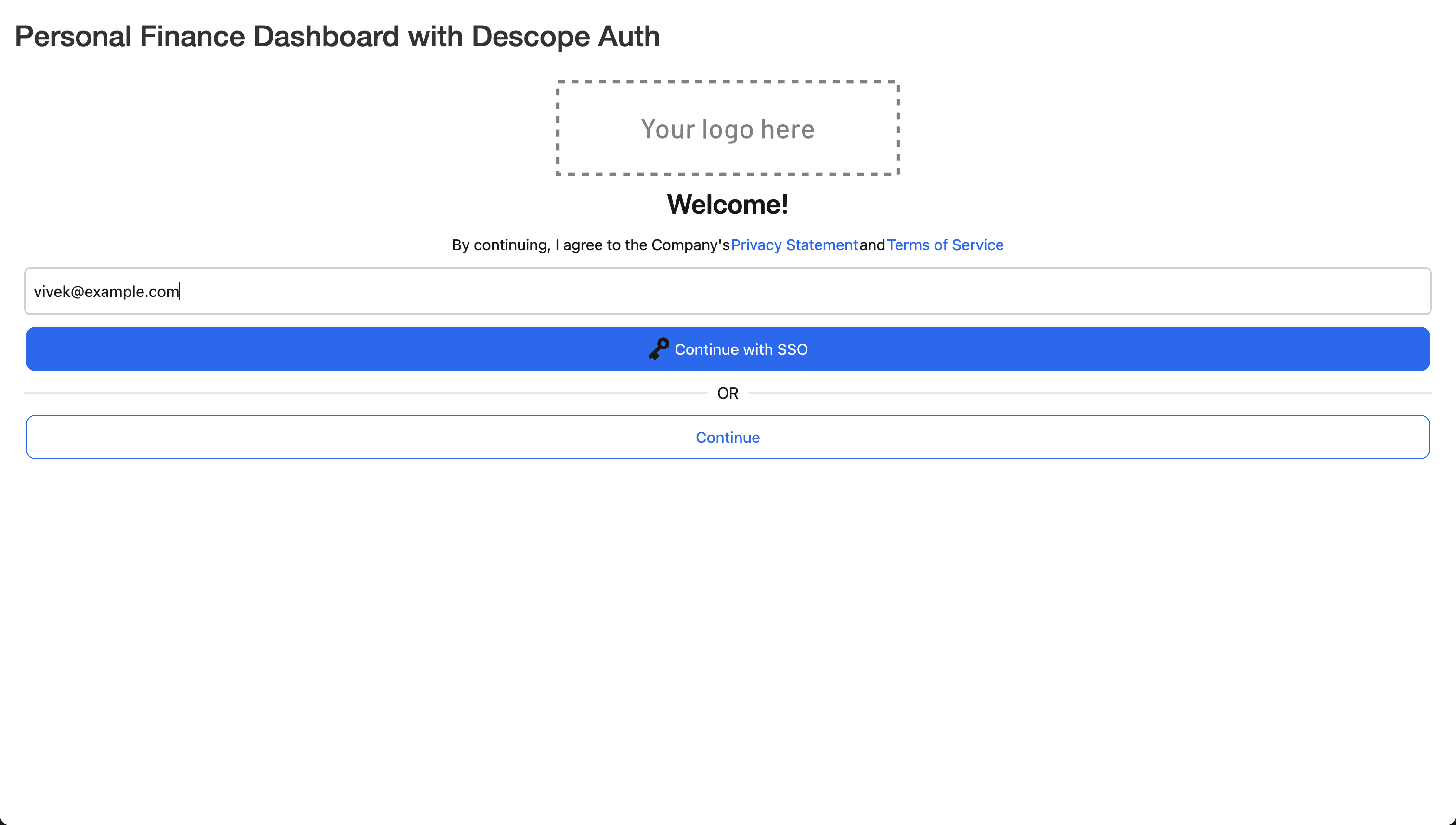 Fig: SSO login