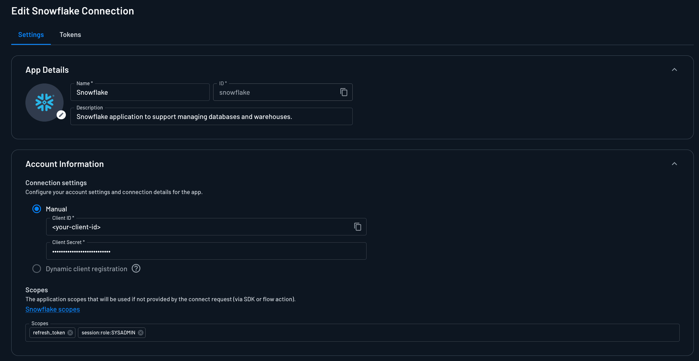 Setting up Snowflake Connection in Descope